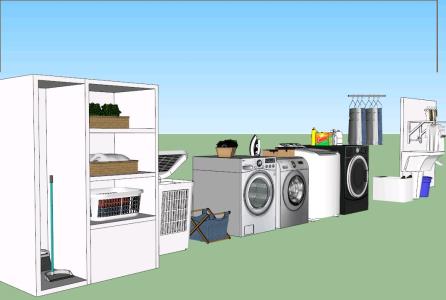 móveis de lavanderia 3d