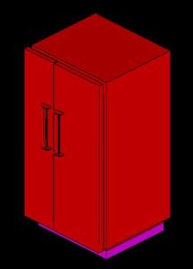 Réfrigérateur iso avec base 3d
