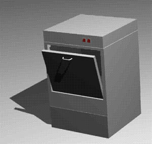máquina de lavar louça 3d