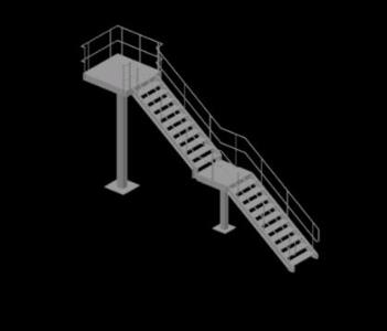 Escalier droit 2 sections