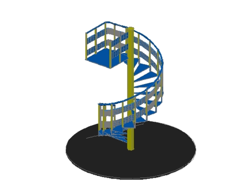 3d-revolving-staircase-in-autocad-2015-in-dwg-cad-library