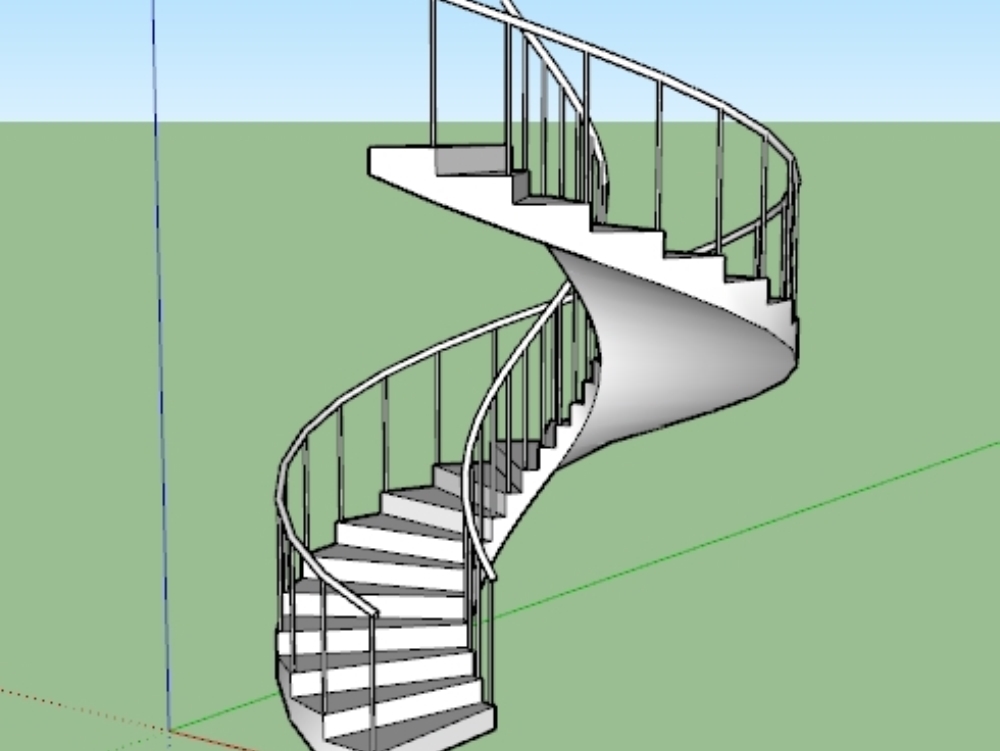 escada em espiral em 3d