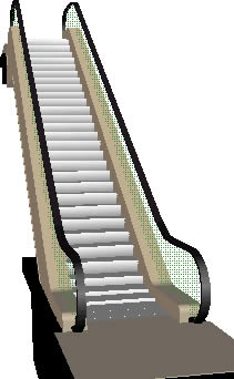 escalier mécanique 3d