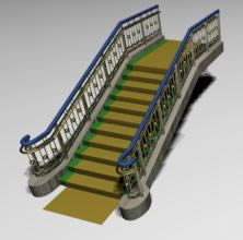 Escalier demi-niveau 3d