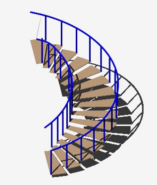 escada circular 3d