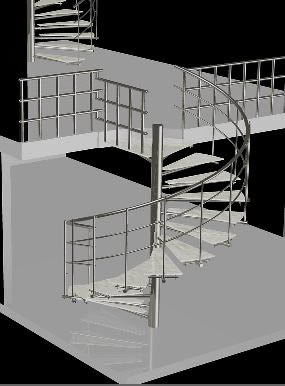 Escaliers avec matériaux - 3d