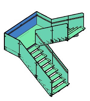 Escalier en verre 3D