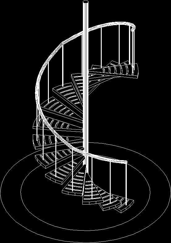 escada caracol em 3d