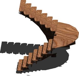 scala in legno 3d