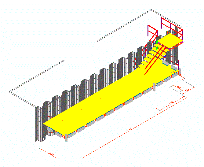 Escada de emergência 3d para pequenos barcos para docas.