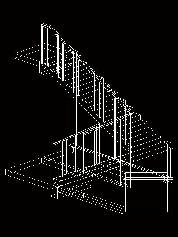 escada 3d isométrica