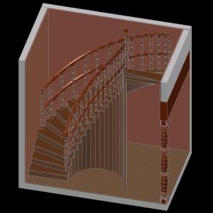 3d wooden staircase