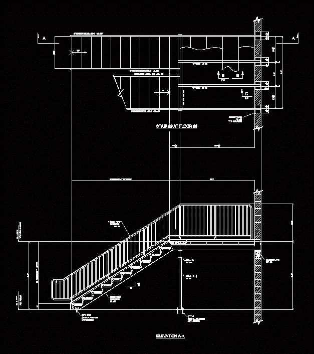 Detail-Treppenschnitt-Draufsicht