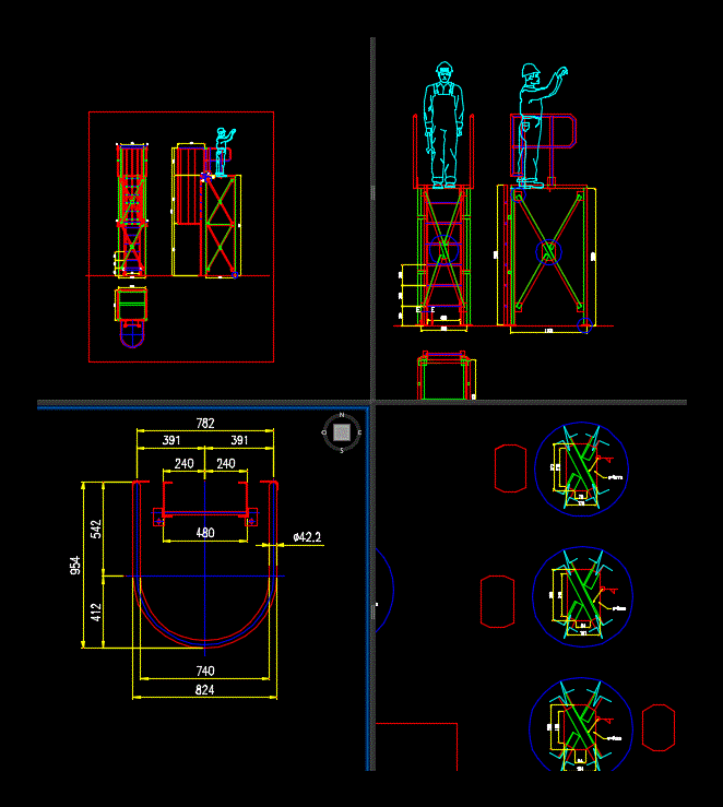 Escalera plataforma de mantencion