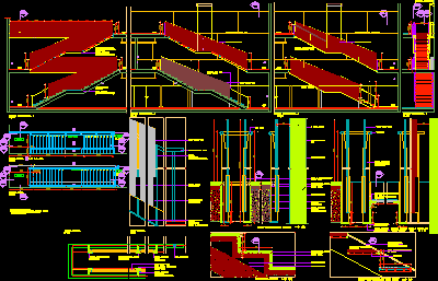 Escalera con barandilla de vidrio