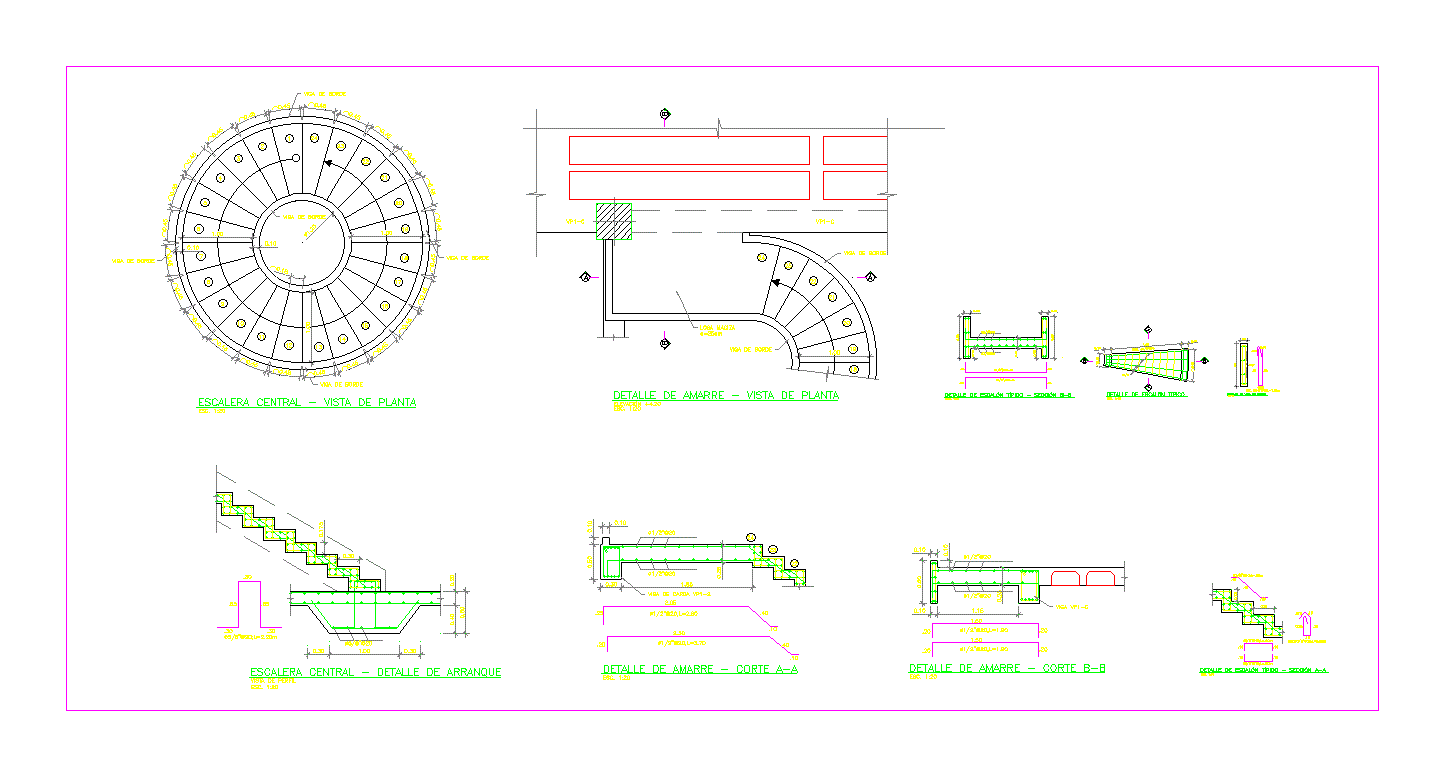 Escalera circular autocad unk