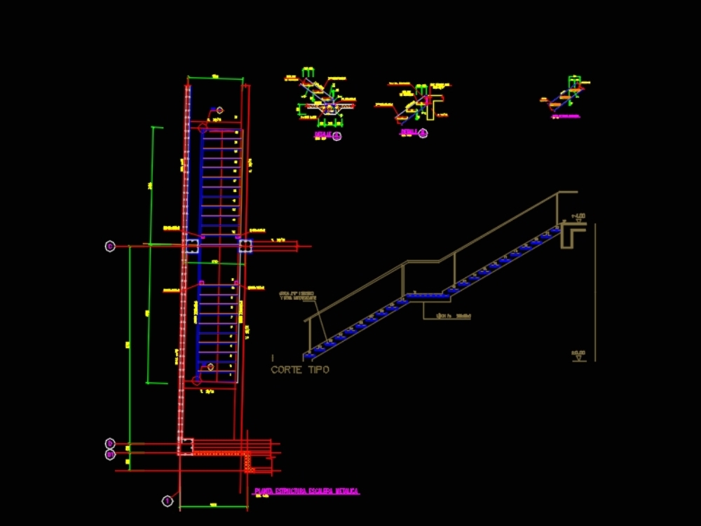 Escalera metalica detalles