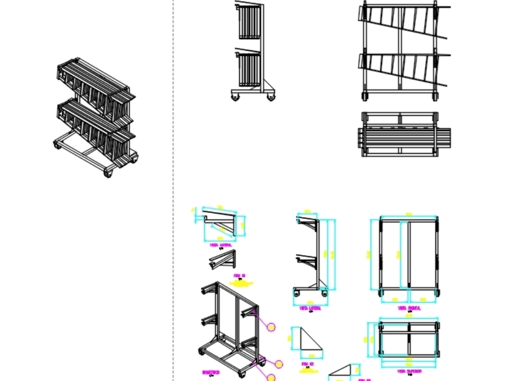 Plano porta escaleras para almacenes