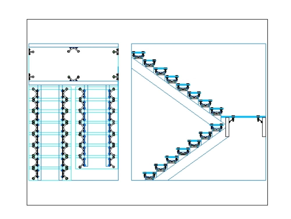 Escalera con peldanos de vidrio