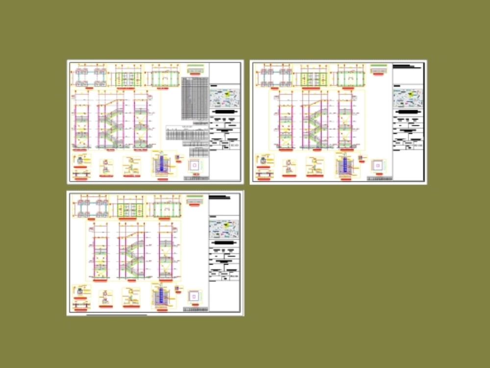 Plano de escaleras de emeregencia de acero