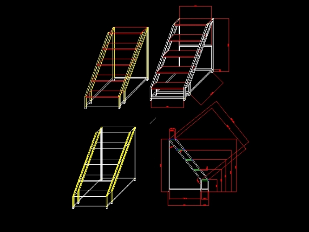 Diseno de escalera de 1300mm de altura