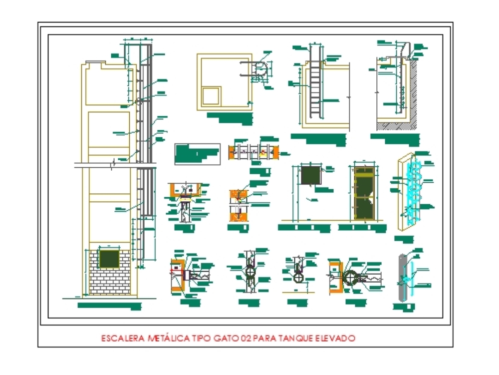 Escalera matalica tipo gato para tanque elevado