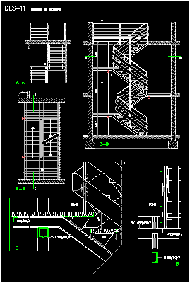 Detalle de escalera en zic zac