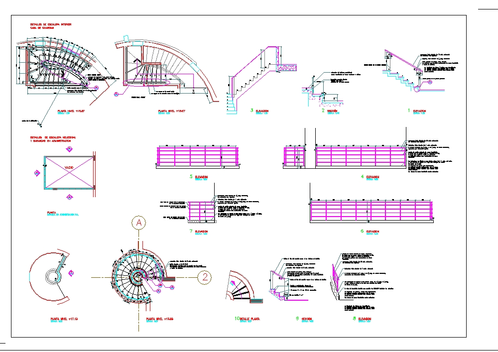 Detalle constructivo escaleras y barandas