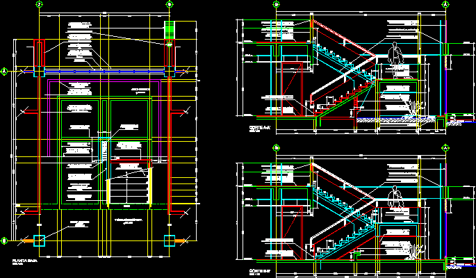 Escalera de dos tramos