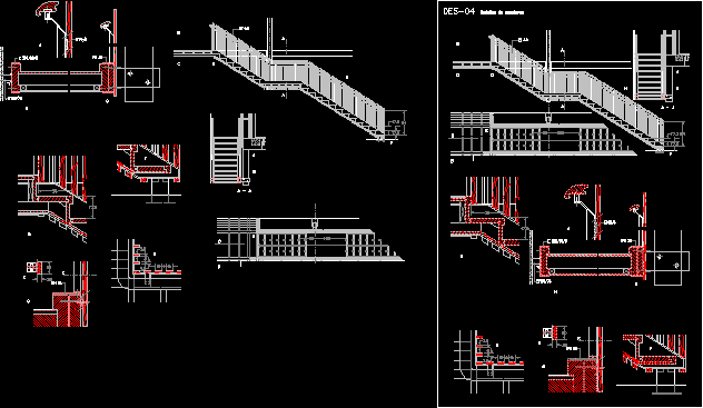 detalhes da escada de madeira