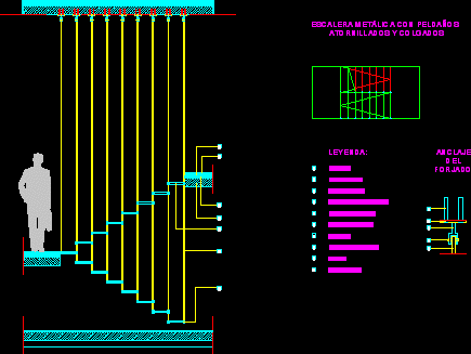 Escalera atirantada