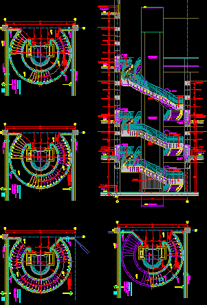 Escalera circular en centro comercial