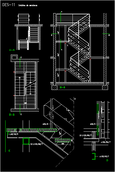 Escalera de doble vuelta