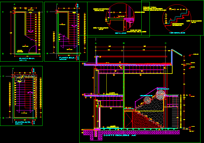 Escaleras detalle constructivo