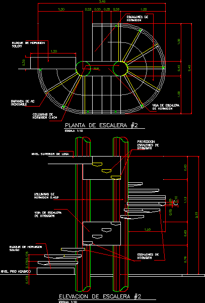 Detale contructivo escalera eliptic