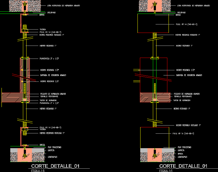 Escalera suspendida y detalles