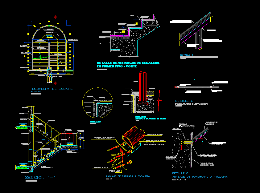 Detalles de escalera - u