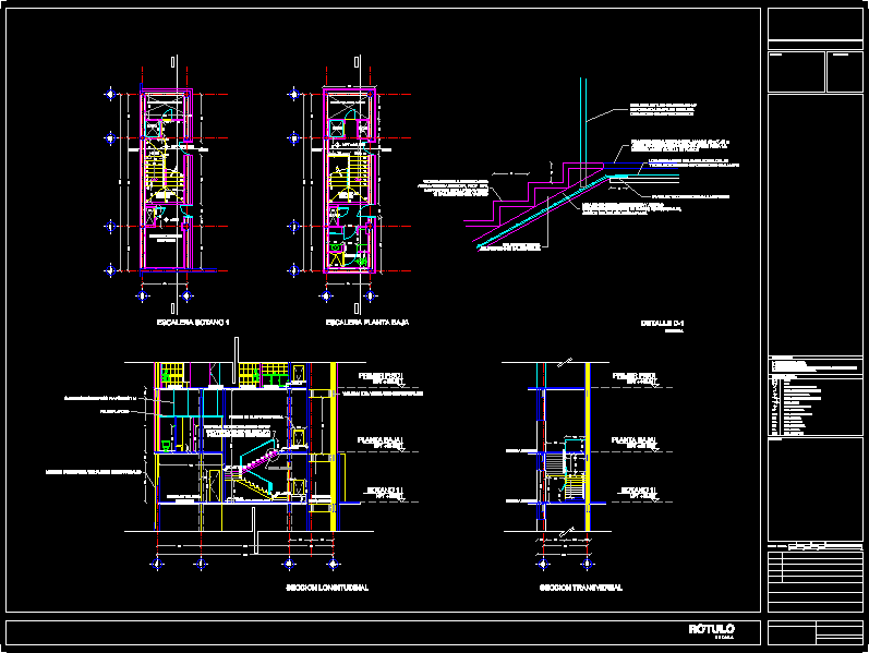 Detalles constructivos de escalera de servicio