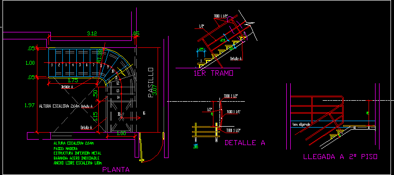 Escalera acero y madera