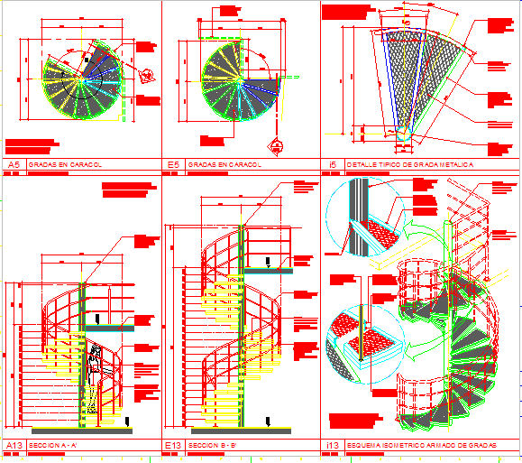 Escalera metálica en caracol