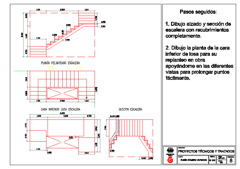 Trazados y replanteos escalera hormigon armado