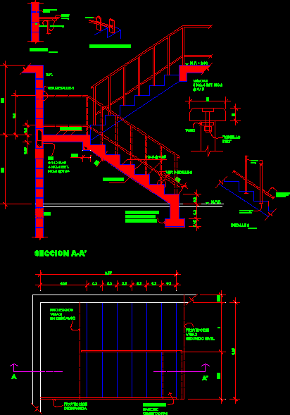 Detalles constructivos de una grada comun