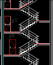 Tubo de escaleras en corte