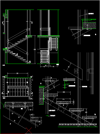 Escalera con escalones de madera