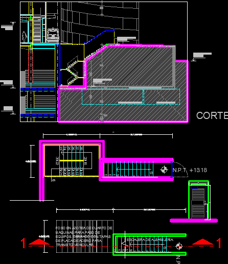 Escalera y puerta metalica