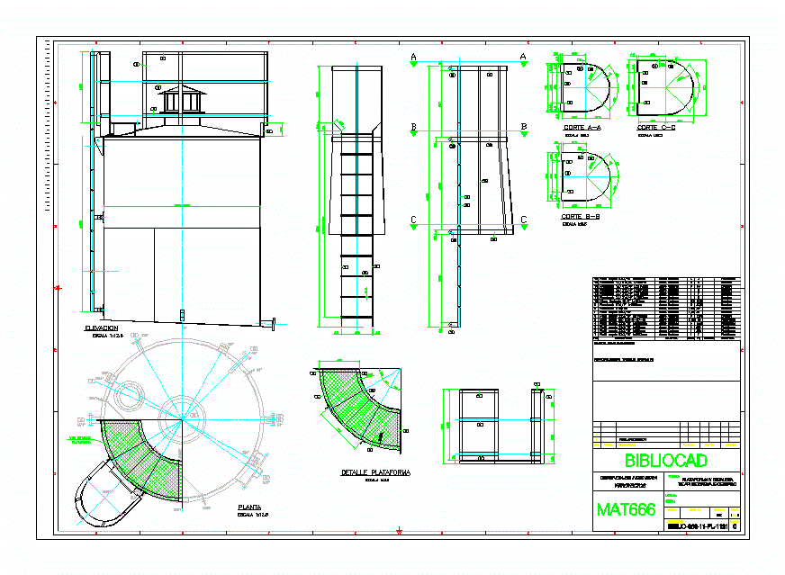 Escalera y plataforma