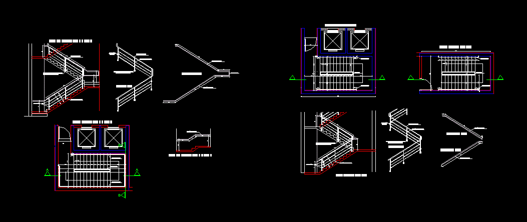 Escaleras con barandas interior