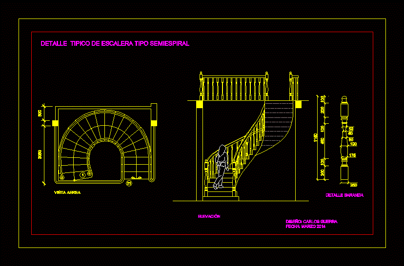 Escalera tipo semiespiral