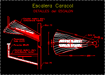 Detalle escalera; caracol