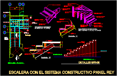 Escalera metálica y peldaños de madera